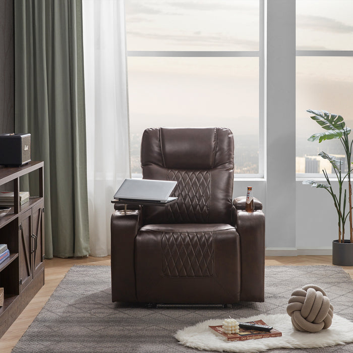 1st Choice Power Motion Recliner with USB Charging Port in Brown