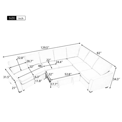 1st Choice Sectional Sleeper Sofa with Pull-Out Bed Modern L-Shape