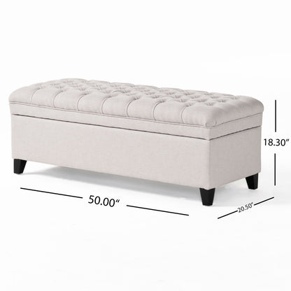 1st Choice Modern Contemporary Storage Bedroom Ottoman in Light Grey