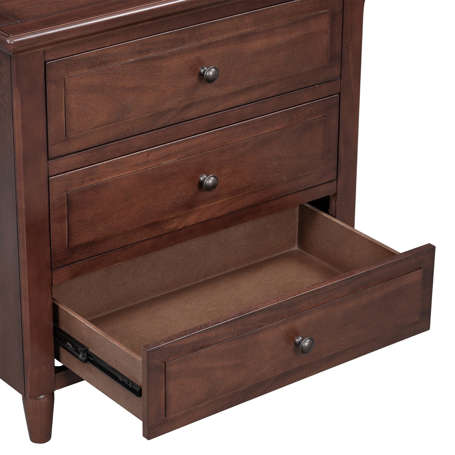 Tali 48 Inch Accent Sideboard Buffet Cabinet, 2 Doors with Gold Round Handles, Saw Marked, Charcoal Gray Acacia Wood