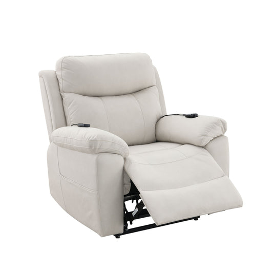Chriki Beige Fabric Power Recliner w/Lift & Heating & Massage