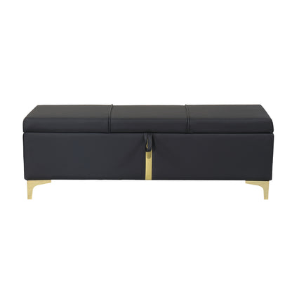 1st Choice Elegant Upholstered Storage Bedroom Ottoman Bench in Black