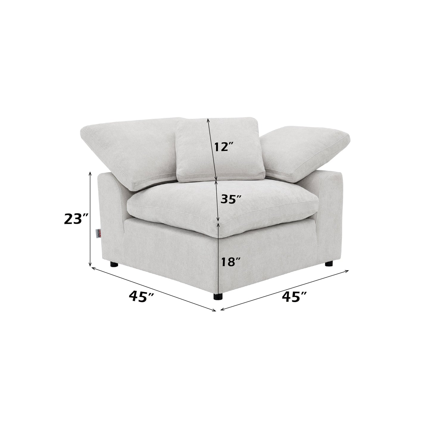 6 Piece Modular Sectional Sofa | Ivory Linen Oversized Sectional - 1st Choice Furniture Direct