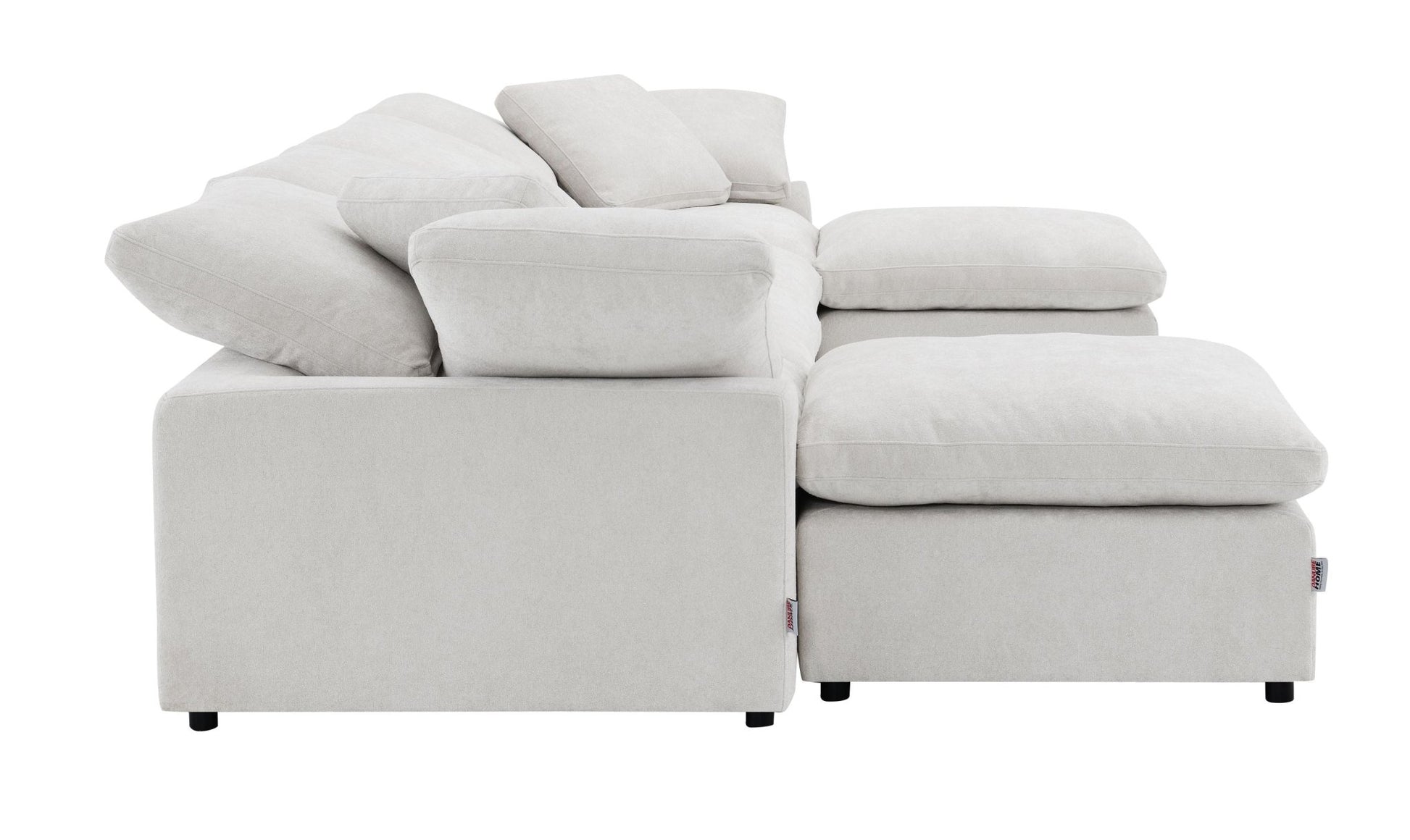 6 Piece Modular Sectional Sofa | Ivory Linen Oversized Sectional - 1st Choice Furniture Direct