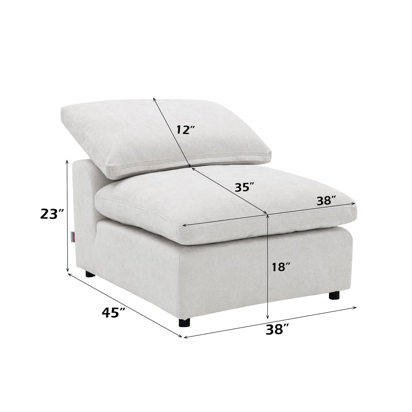 6 Piece Modular Sectional Sofa | Ivory Linen Oversized Sectional - 1st Choice Furniture Direct