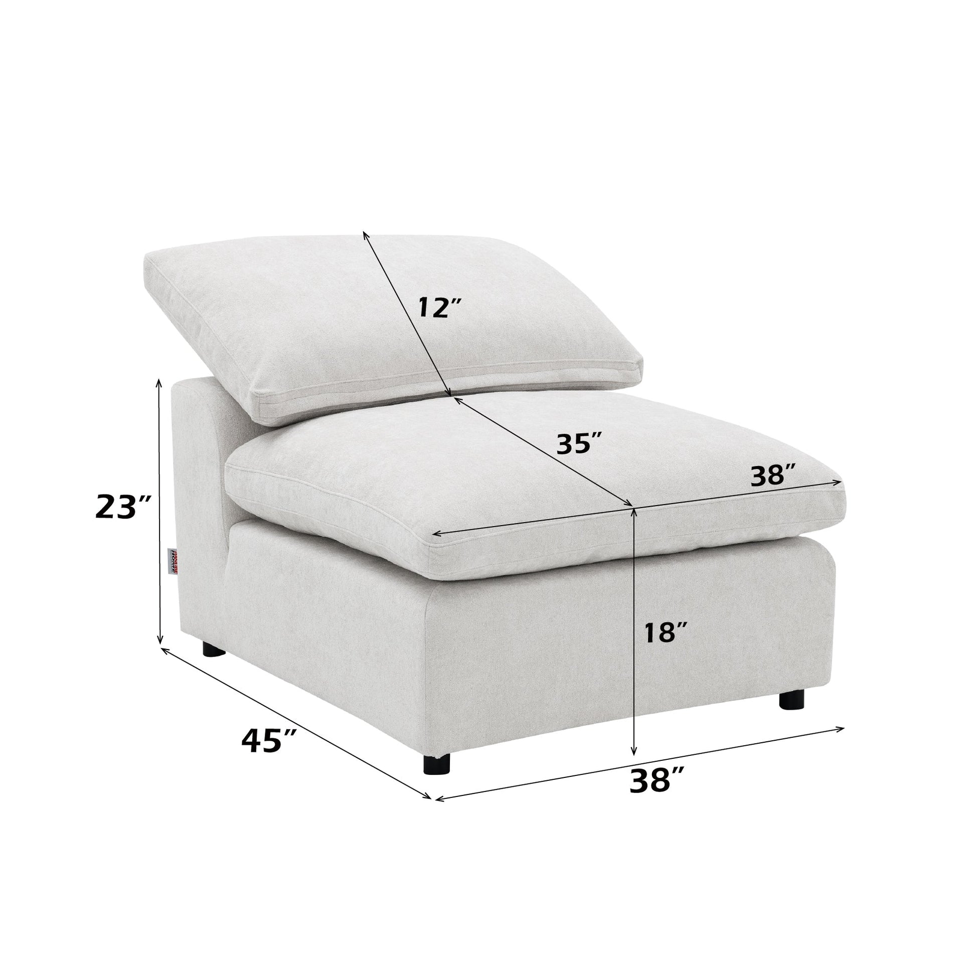 6 Piece Modular Sectional Sofa | Ivory Linen Oversized Sectional - 1st Choice Furniture Direct