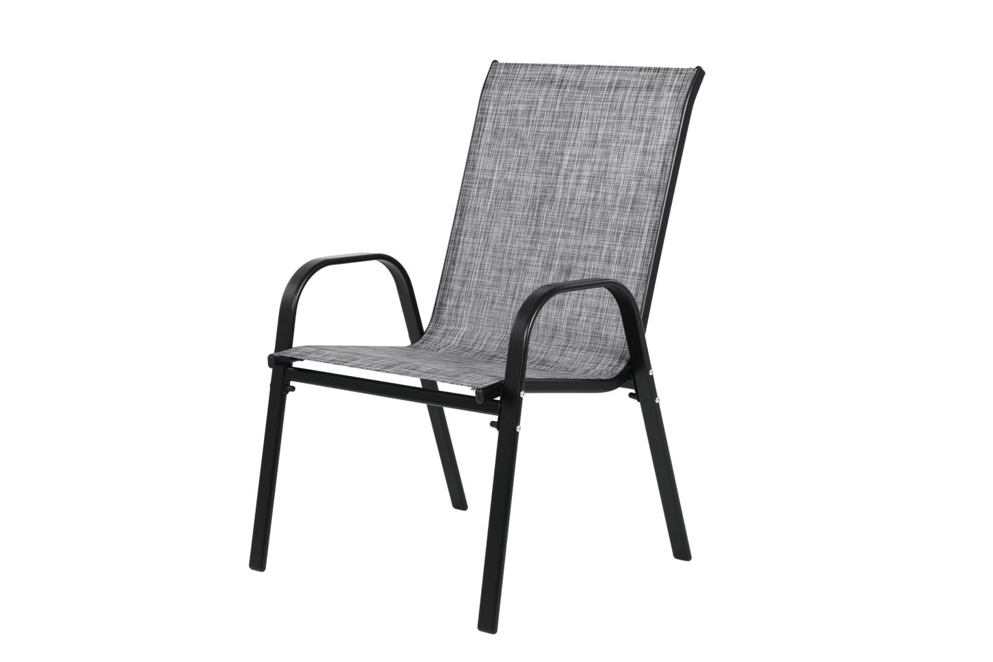 6 Piece Patio Chairs, Outdoor Camping Chairs with Breathable Textilene Fabric, Set of 2 Garden Chairs with Armrest High Backrest for Garden Patio Pool Beach Yard Space Saving ( Grey)6 - 1st Choice Furniture Direct