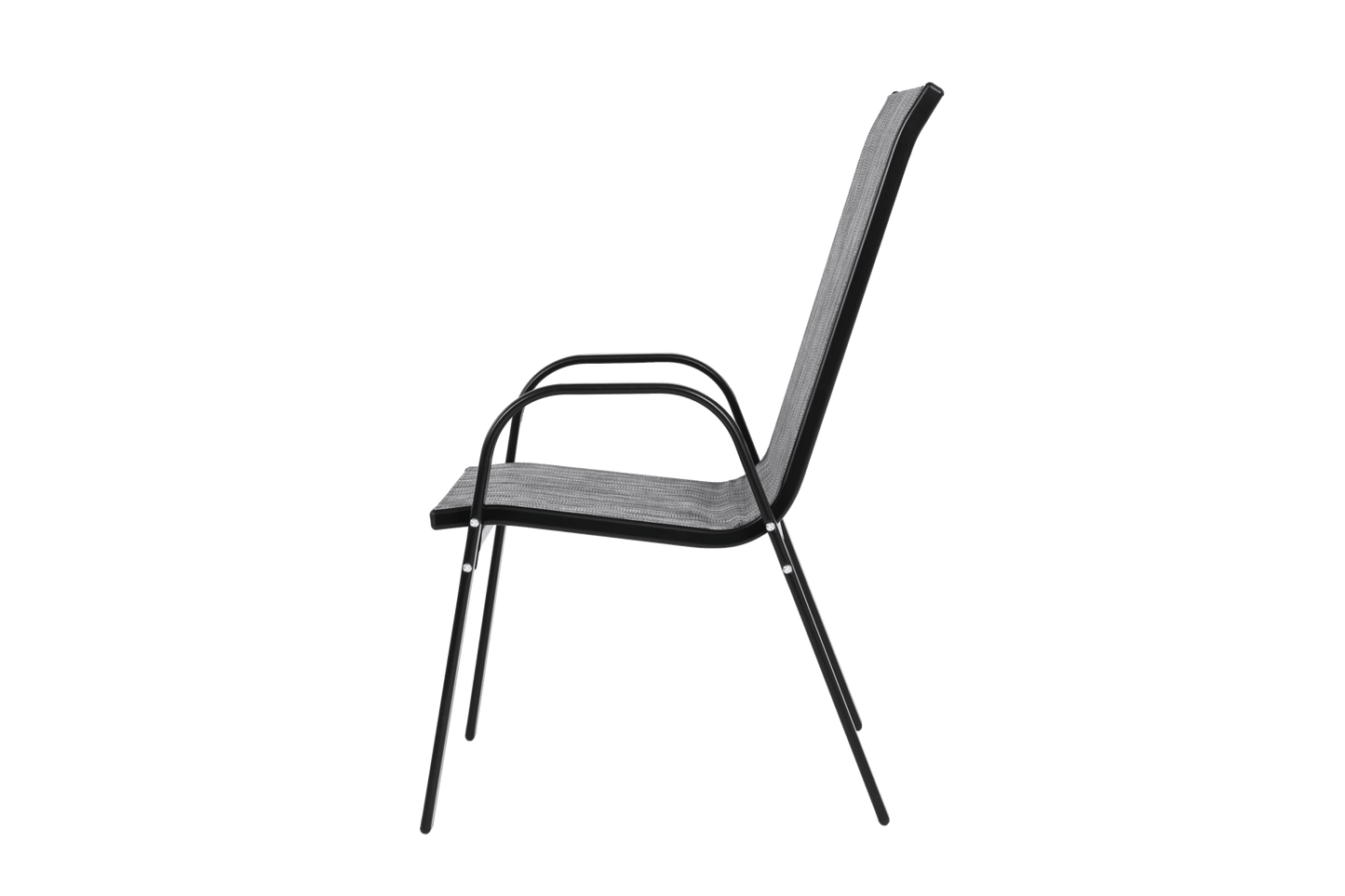 6 Piece Patio Chairs, Outdoor Camping Chairs with Breathable Textilene Fabric, Set of 2 Garden Chairs with Armrest High Backrest for Garden Patio Pool Beach Yard Space Saving ( Grey)6 - 1st Choice Furniture Direct