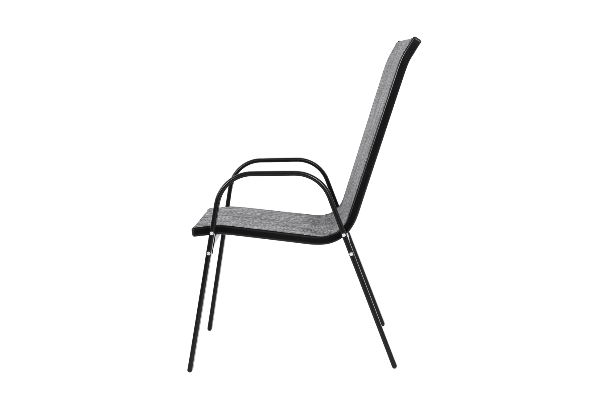 6 Piece Patio Chairs, Outdoor Camping Chairs with Breathable Textilene Fabric, Set of 2 Garden Chairs with Armrest High Backrest for Garden Patio Pool Beach Yard Space Saving ( Grey)6 - 1st Choice Furniture Direct
