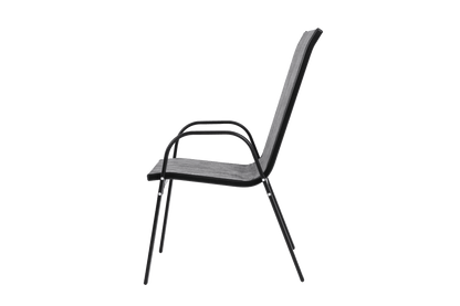 6 Piece Patio Chairs, Outdoor Camping Chairs with Breathable Textilene Fabric, Set of 2 Garden Chairs with Armrest High Backrest for Garden Patio Pool Beach Yard Space Saving ( Grey)6 - 1st Choice Furniture Direct