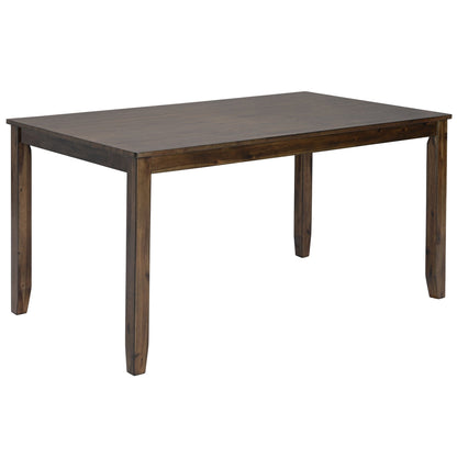 6-Piece Walnut Acacia Wood Dining Set with Bench & Chairs - 1st Choice Furniture Direct