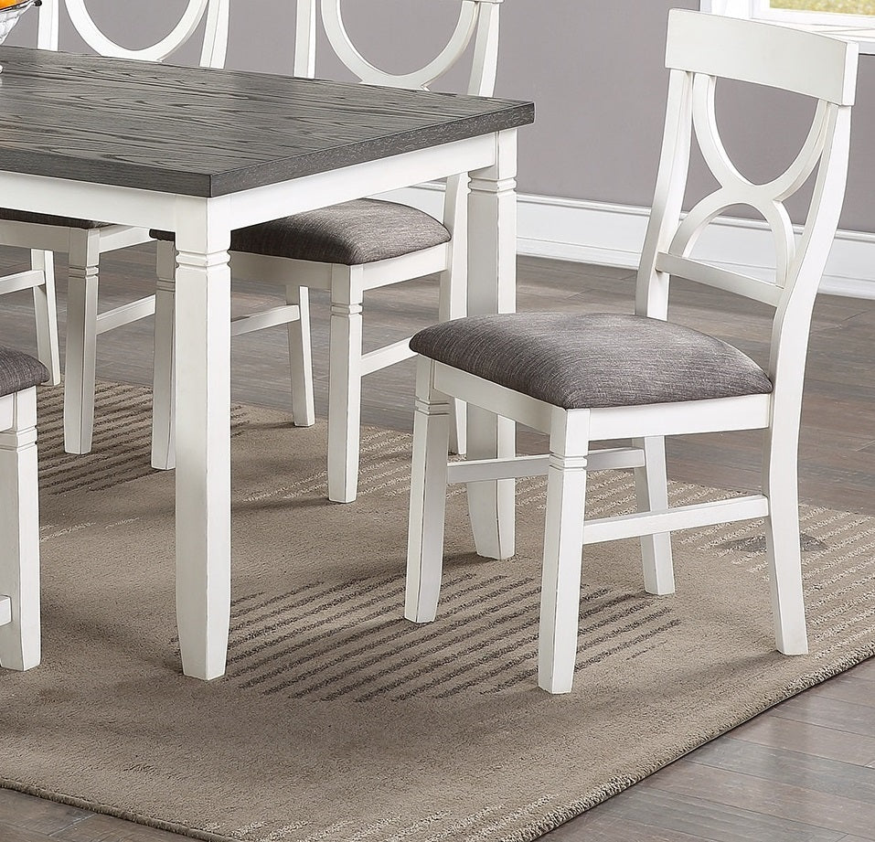 6-Piece White Rubberwood Dining Set with Bench and Chairs - 1st Choice Furniture Direct