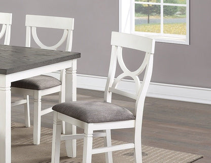 6-Piece White Rubberwood Dining Set with Bench and Chairs - 1st Choice Furniture Direct