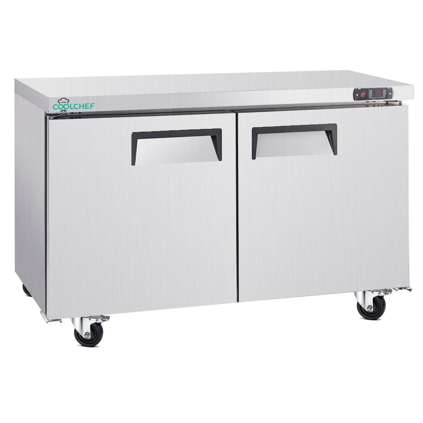 60' Commercial Double Door Worktop Freezer, 17 Cu.ft Stainless Steel Undercounter Freezer, -8–0°F, R290 Heavy-Duty Restaurant Freezer - 1st Choice Furniture Direct