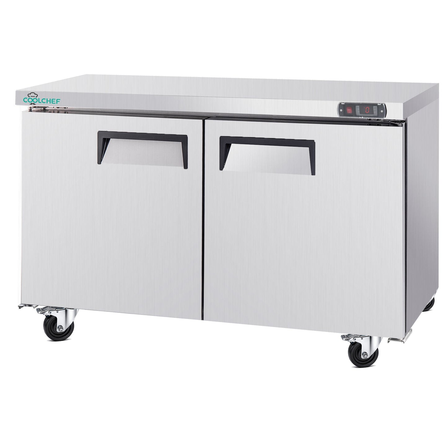 60' Commercial Double Door Worktop Freezer, 17 Cu.ft Stainless Steel Undercounter Freezer, -8–0°F, R290 Heavy-Duty Restaurant Freezer - 1st Choice Furniture Direct
