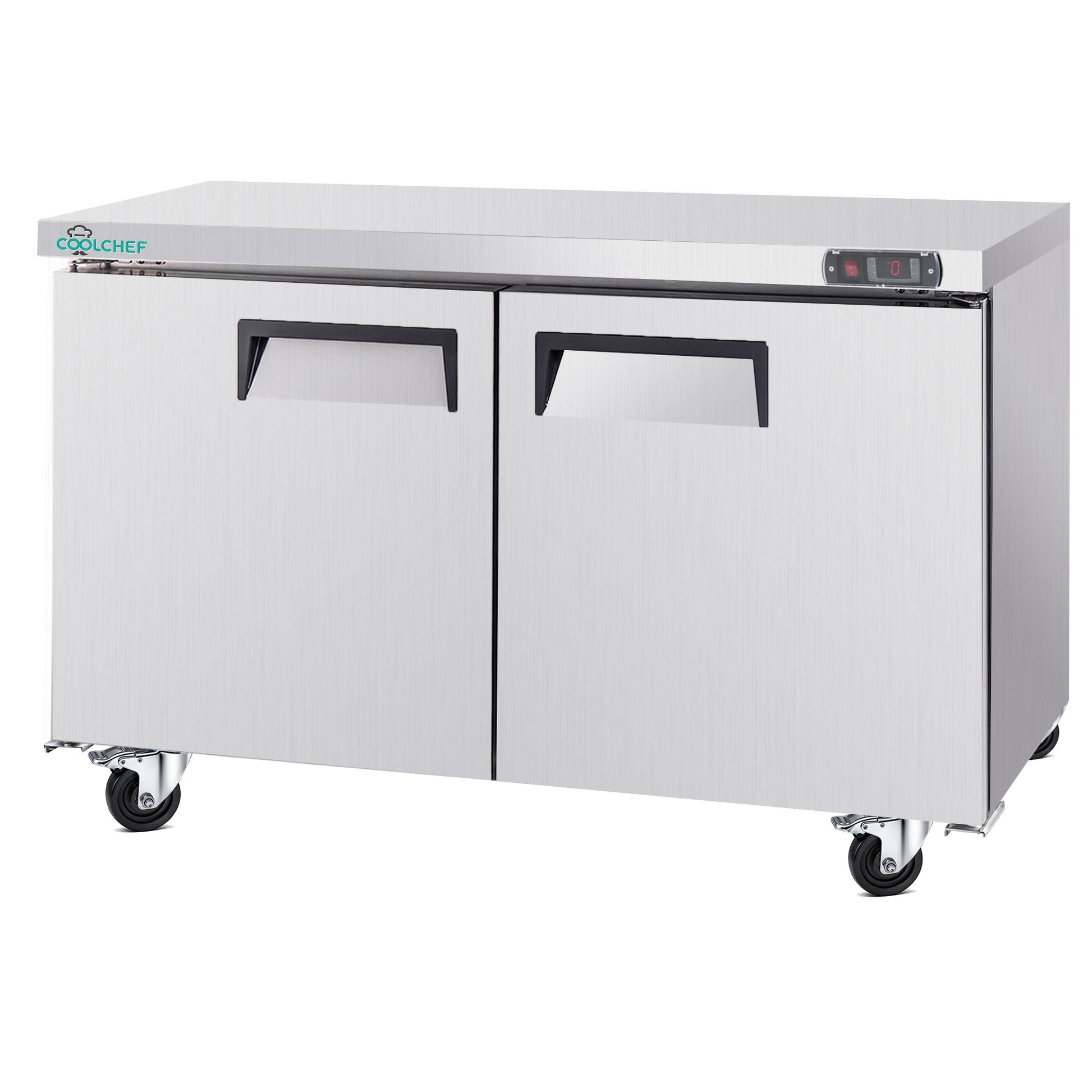 60' Commercial Double Door Worktop Freezer, 17 Cu.ft Stainless Steel Undercounter Freezer, -8–0°F, R290 Heavy-Duty Restaurant Freezer - 1st Choice Furniture Direct