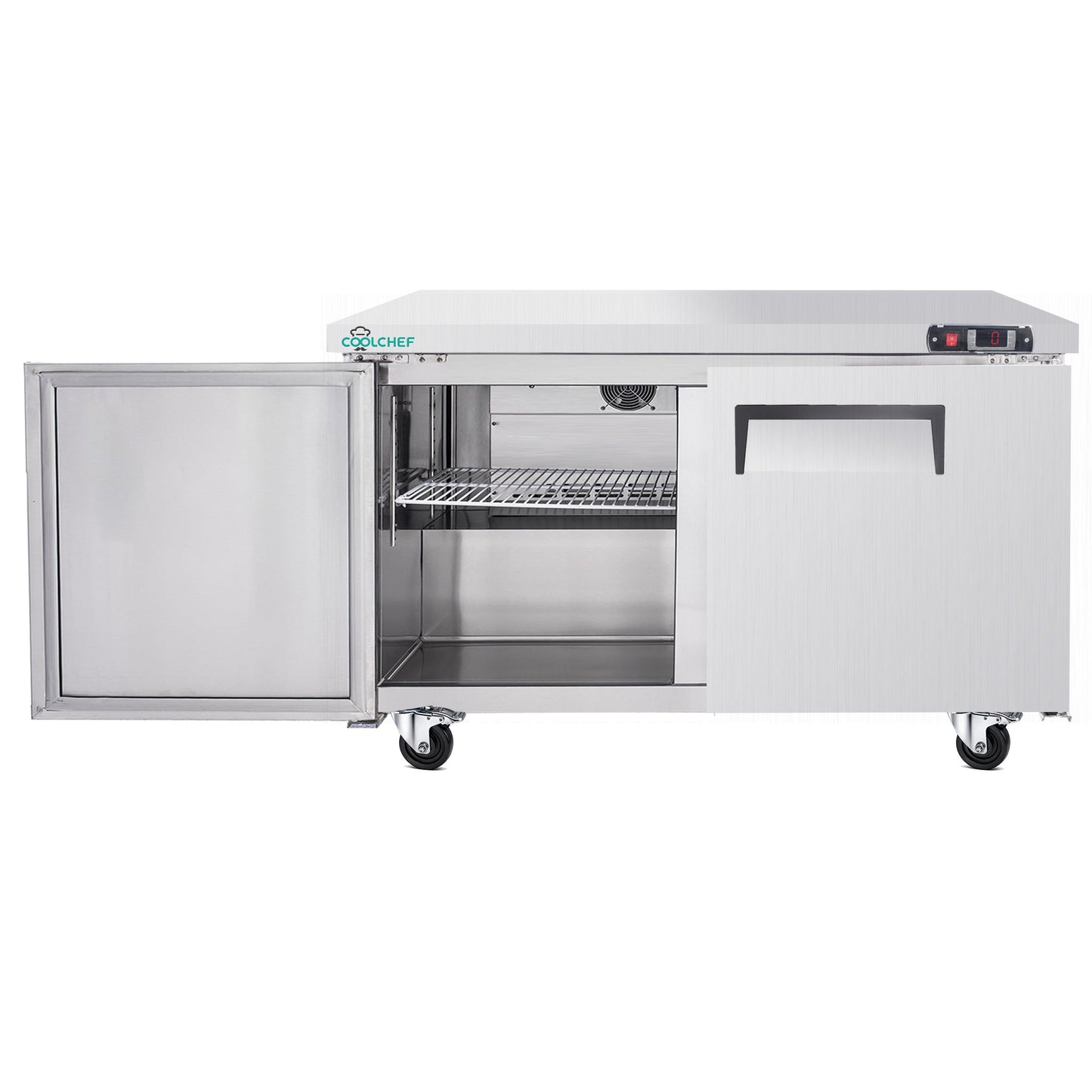 60' Commercial Double Door Worktop Freezer, 17 Cu.ft Stainless Steel Undercounter Freezer, -8–0°F, R290 Heavy-Duty Restaurant Freezer - 1st Choice Furniture Direct