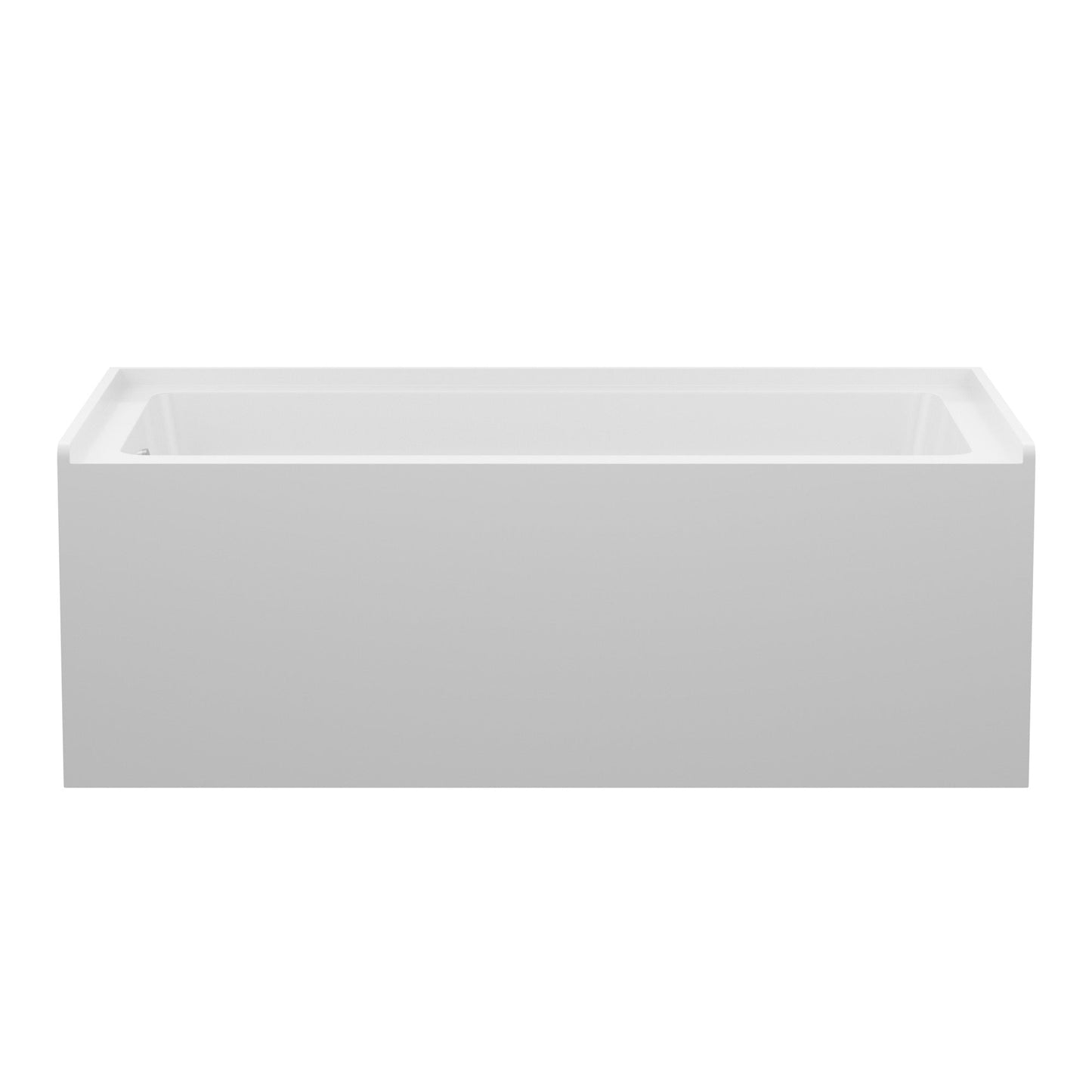60' Glossy White Acrylic Alcove Soaking Bathtub with Skirt - Back - to - Wall Design, Chrome Hand - Twist Drain, Compact 60' x 32' x 20' - 1st Choice Furniture Direct