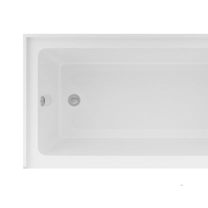 60' Glossy White Acrylic Alcove Soaking Bathtub with Skirt - Back - to - Wall Design, Chrome Hand - Twist Drain, Compact 60' x 32' x 20' - 1st Choice Furniture Direct