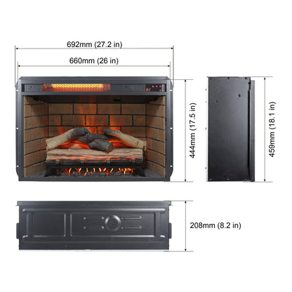 60 Inch Electric Fireplace Entertainment Center With Door Sensor - Jasmine white color - 1st Choice Furniture Direct