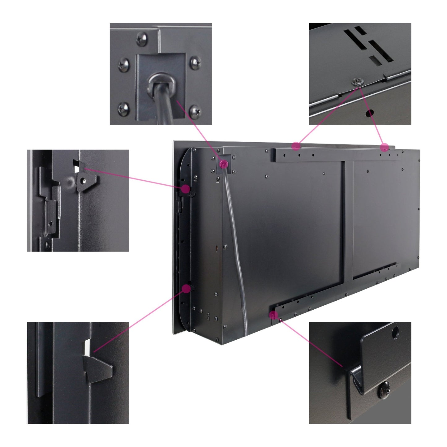 60 Inch Electric Fireplace Wall Mounted with Remote Control - 1st Choice Furniture Direct