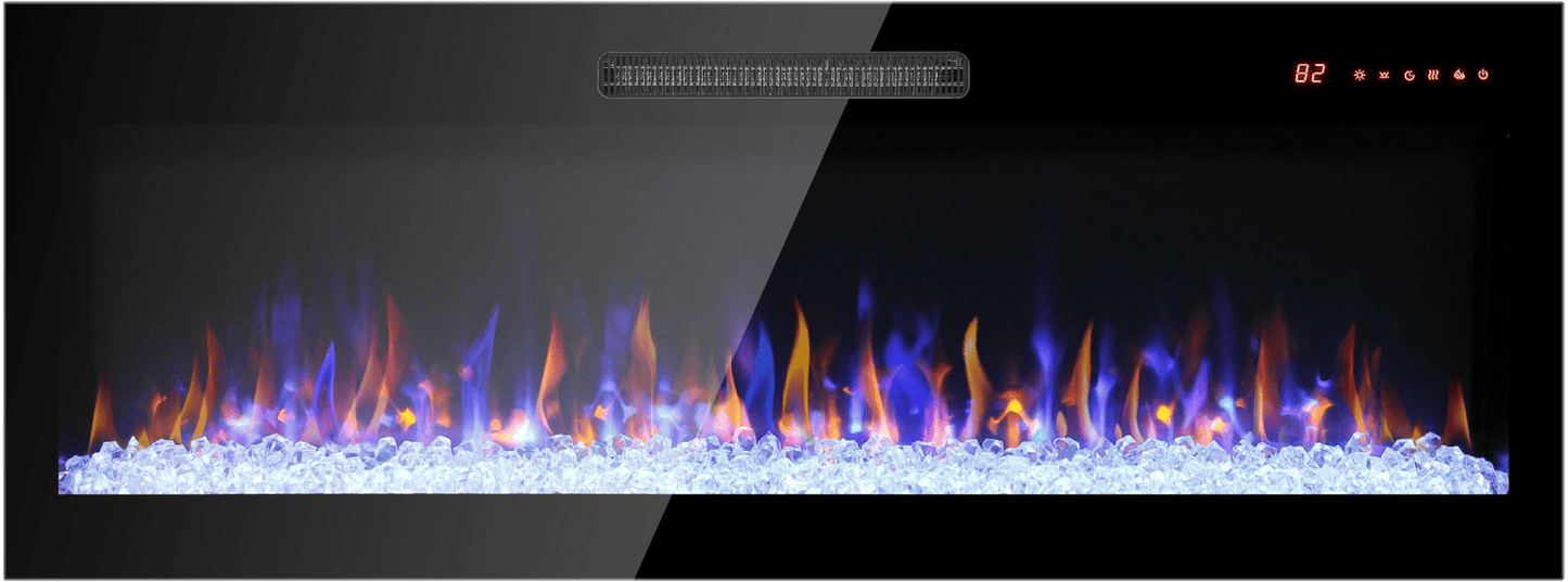 60 Inch Electric Fireplace Wall Mounted with Remote Control - 1st Choice Furniture Direct