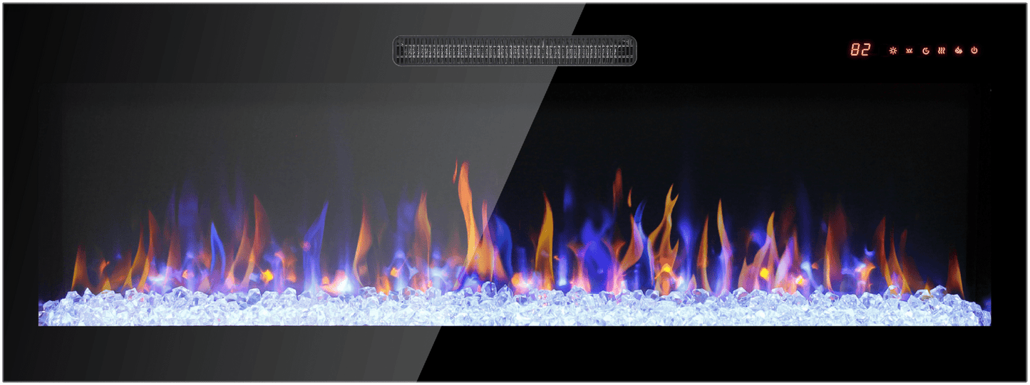 60 Inch Electric Fireplace Wall Mounted with Remote Control - 1st Choice Furniture Direct