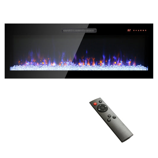 60 Inch Electric Fireplace Wall Mounted with Remote Control - 1st Choice Furniture Direct