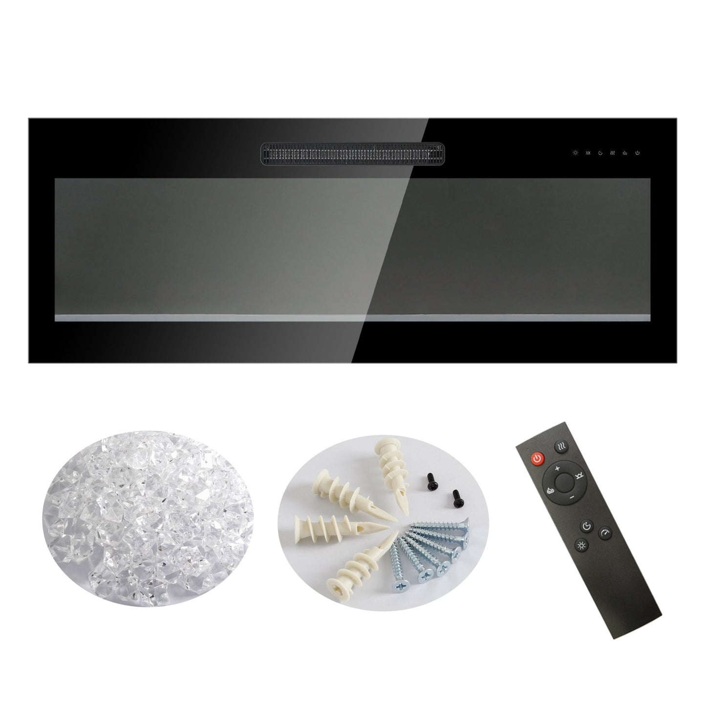 60 Inch Electric Fireplace Wall Mounted with Remote Control - 1st Choice Furniture Direct