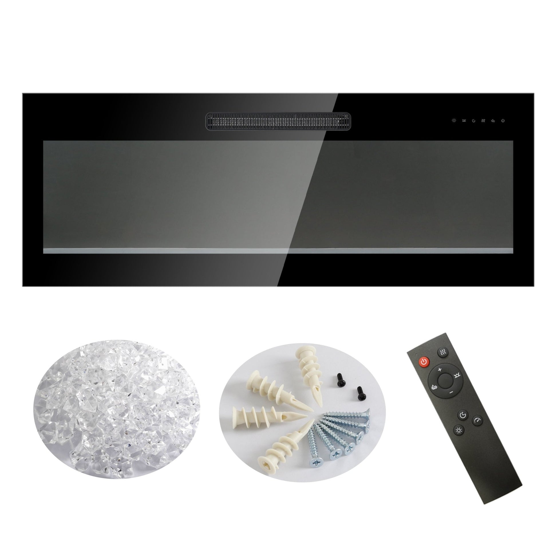 60 Inch Electric Fireplace Wall Mounted with Remote Control - 1st Choice Furniture Direct