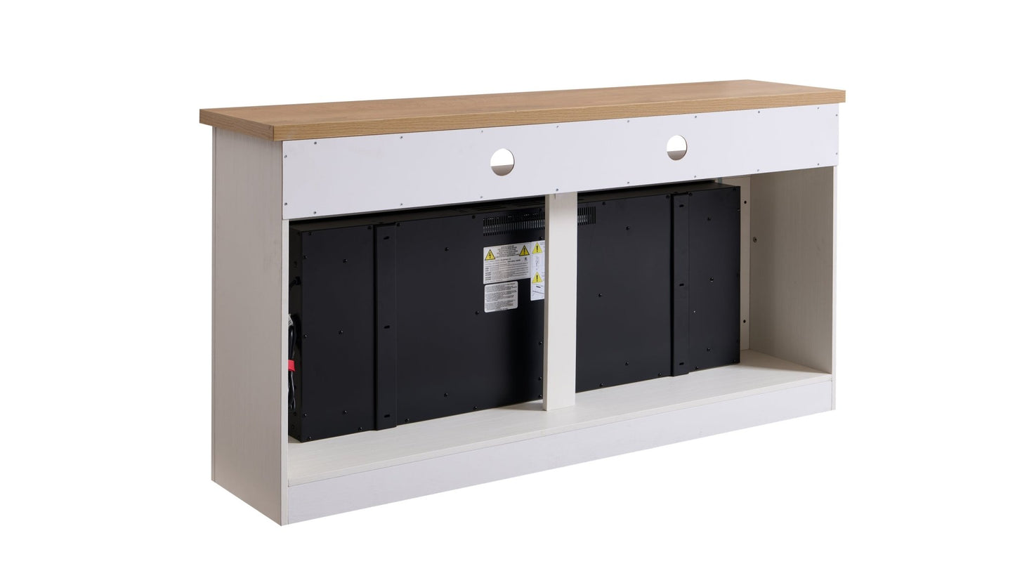 60 inch Fireplace TV Stand for TVs up to 70',with 50'smart Electric Fireplace,white - 1st Choice Furniture Direct