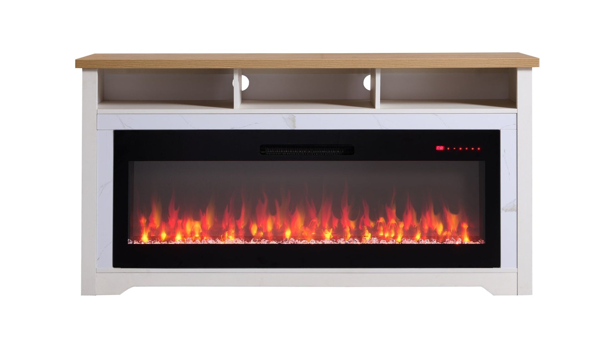 60 inch Fireplace TV Stand for TVs up to 70',with 50'smart Electric Fireplace,white - 1st Choice Furniture Direct