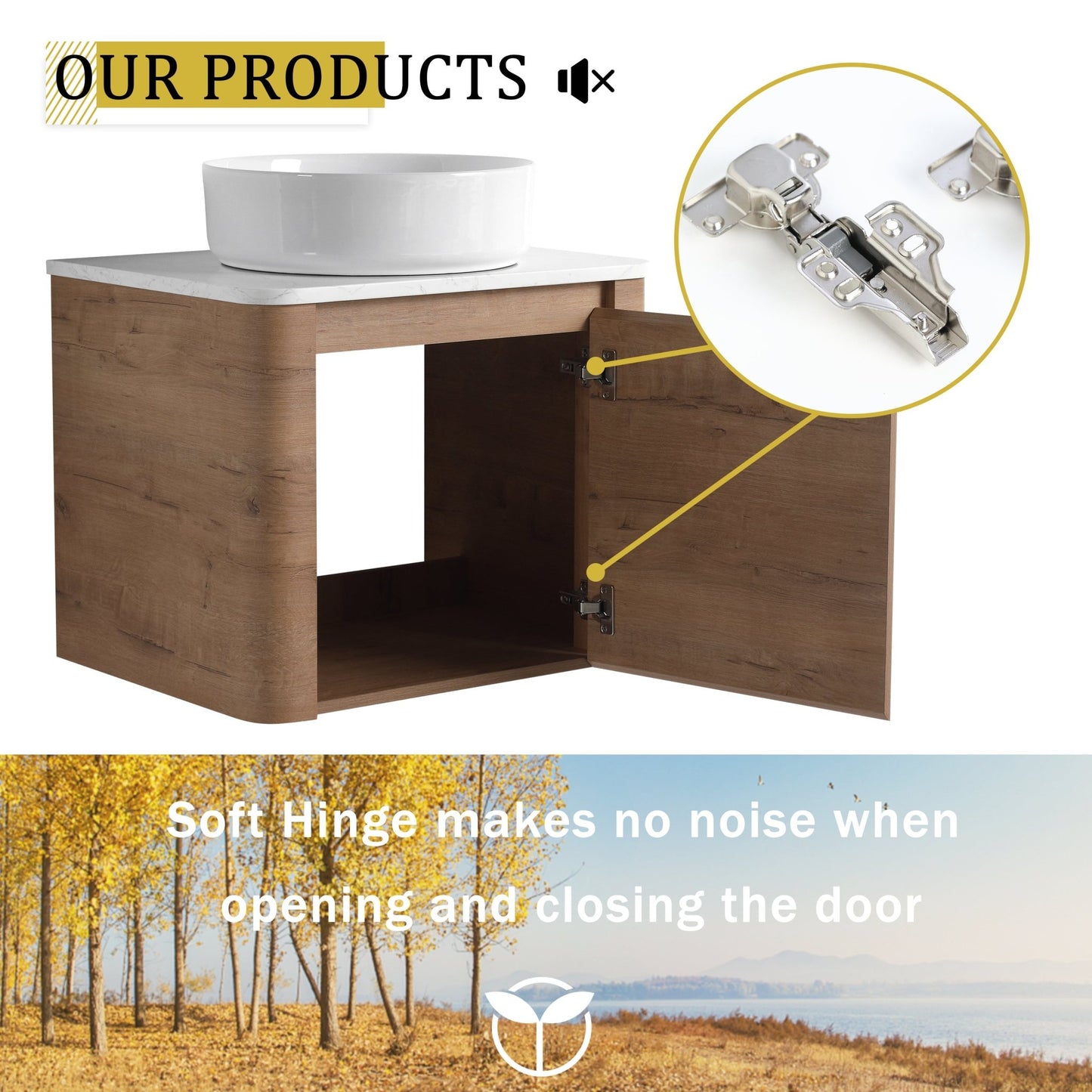 60'' Wall - Mounted Bathroom Vanity With Ceramic Art Sink, and 1 - Storage Shelves, Soft - Close Door, KD - Packing, Plywood - 1st Choice Furniture Direct