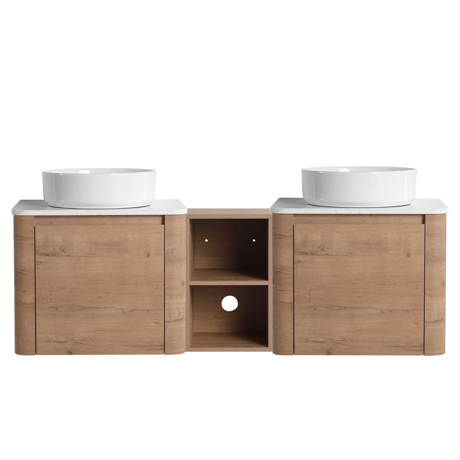 60'' Wall - Mounted Bathroom Vanity With Ceramic Art Sink, and 1 - Storage Shelves, Soft - Close Door, KD - Packing, Plywood - 1st Choice Furniture Direct