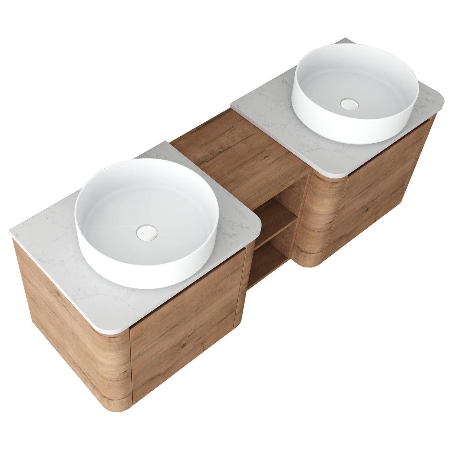 60'' Wall - Mounted Bathroom Vanity With Ceramic Art Sink, and 1 - Storage Shelves, Soft - Close Door, KD - Packing, Plywood - 1st Choice Furniture Direct