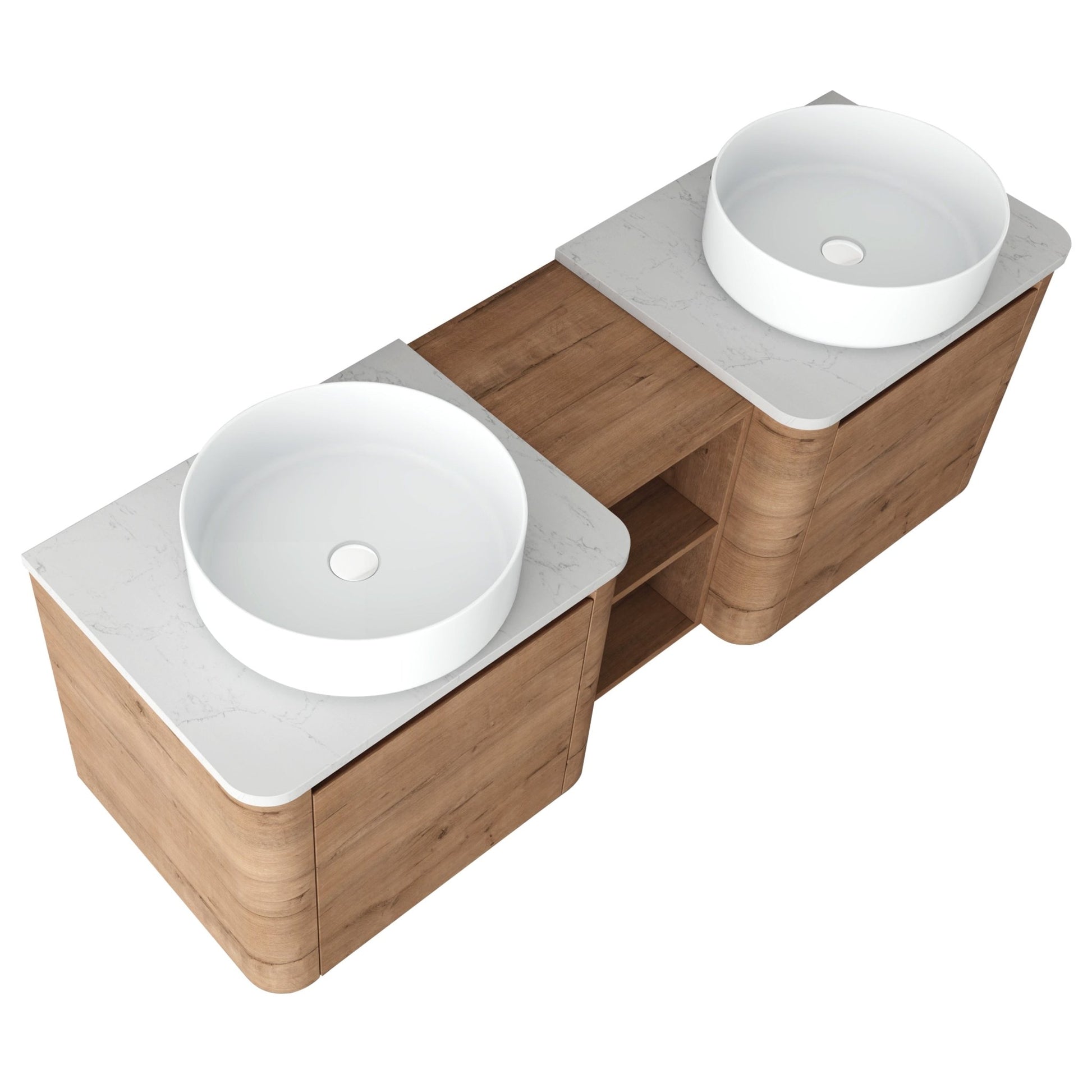 60'' Wall - Mounted Bathroom Vanity With Ceramic Art Sink, and 1 - Storage Shelves, Soft - Close Door, KD - Packing, Plywood - 1st Choice Furniture Direct