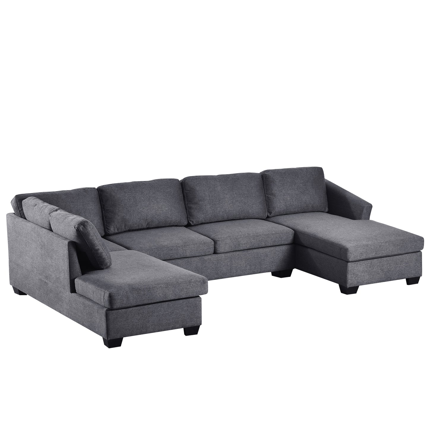 1st Choice Ustyle Modern Large U-Shape Extra Wide Sectional Sofa in Grey