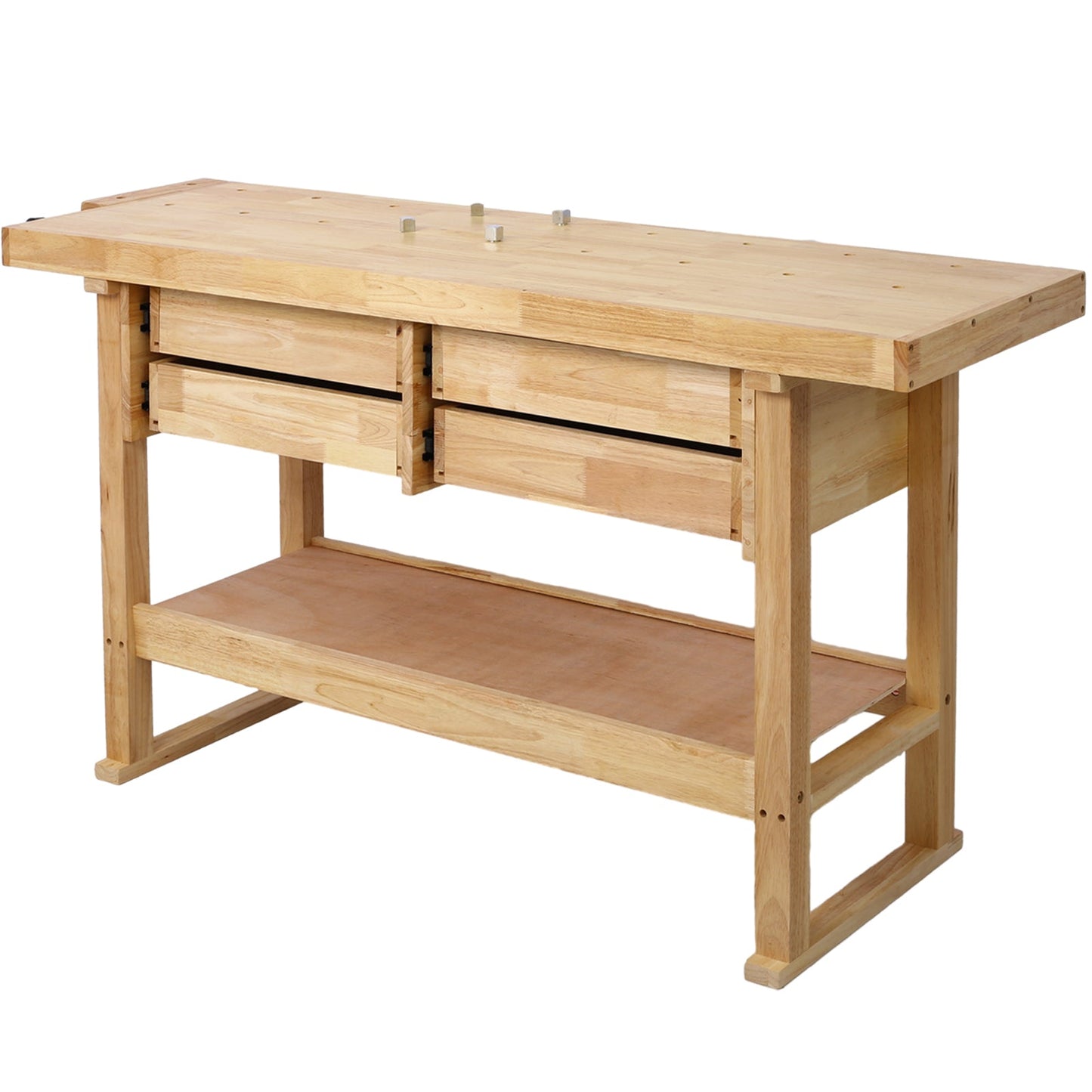 60in Workbench with 4 Drawers Wooden Workbench for Garage Workshop and Home, with Bar Clamps Set 16 inch x 4 - 3/4 inch Throat,Pack of 2 - 1st Choice Furniture Direct