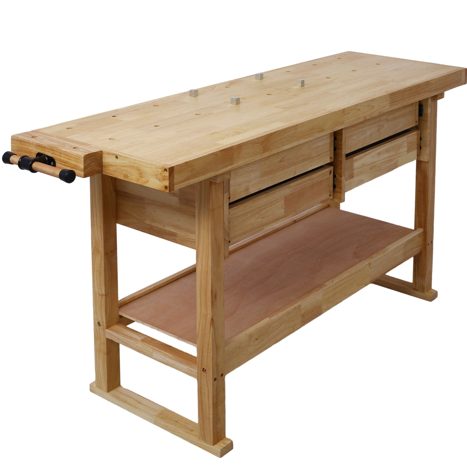 60in Workbench with 4 Drawers Wooden Workbench for Garage Workshop and Home, with Bar Clamps Set 16 inch x 4 - 3/4 inch Throat,Pack of 2 - 1st Choice Furniture Direct