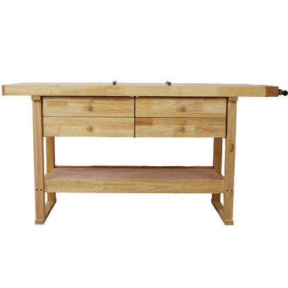60in Workbench with 4 Drawers Wooden Workbench for Garage Workshop and Home, with Bar Clamps Set 16 inch x 4 - 3/4 inch Throat,Pack of 2 - 1st Choice Furniture Direct