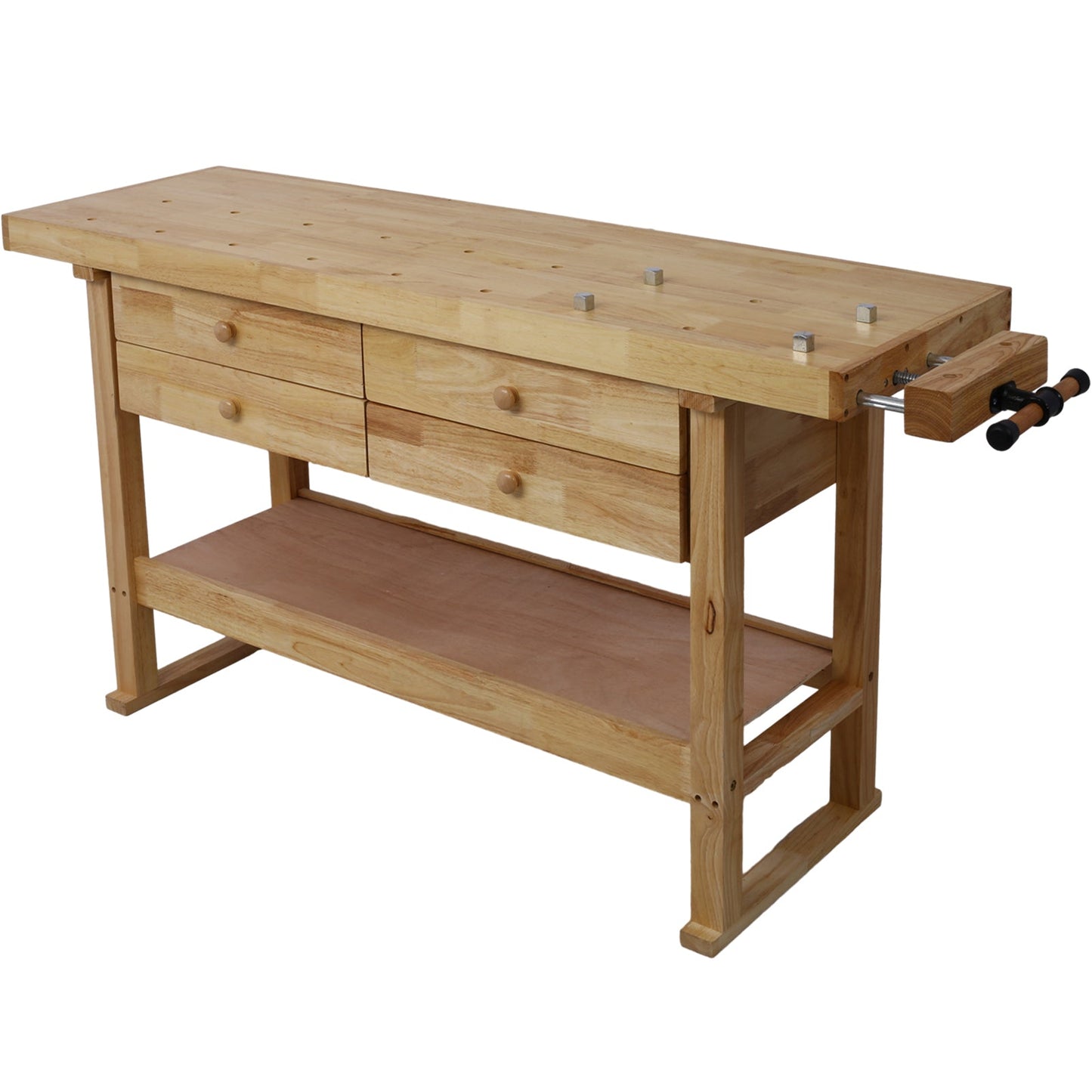 60in Workbench with 4 Drawers Wooden Workbench for Garage Workshop and Home, with Bar Clamps Set 16 inch x 4 - 3/4 inch Throat,Pack of 2 - 1st Choice Furniture Direct