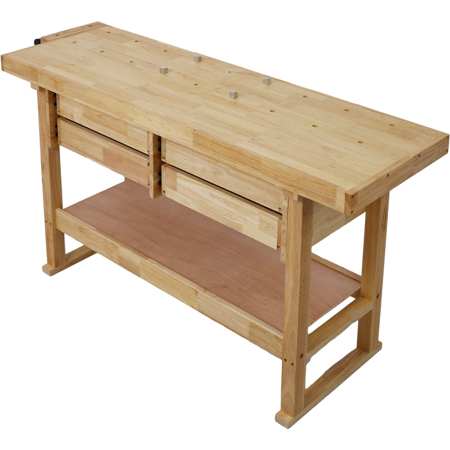 60in Workbench with 4 Drawers Wooden Workbench for Garage Workshop and Home, with Bar Clamps Set 16 inch x 4 - 3/4 inch Throat,Pack of 2 - 1st Choice Furniture Direct