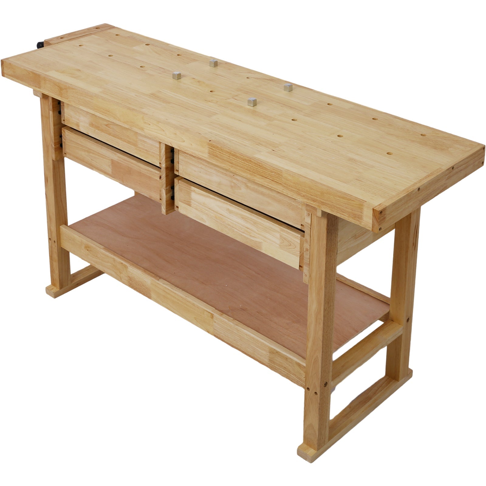 60in Workbench with 4 Drawers Wooden Workbench for Garage Workshop and Home, with Bar Clamps Set 16 inch x 4 - 3/4 inch Throat,Pack of 2 - 1st Choice Furniture Direct
