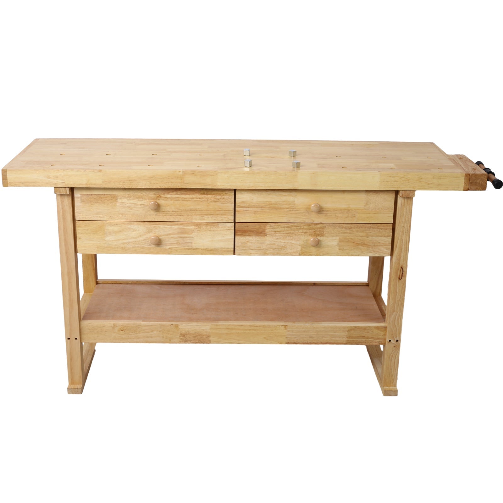 60in Workbench with 4 Drawers Wooden Workbench for Garage Workshop and Home, with Bar Clamps Set 16 inch x 4 - 3/4 inch Throat,Pack of 2 - 1st Choice Furniture Direct