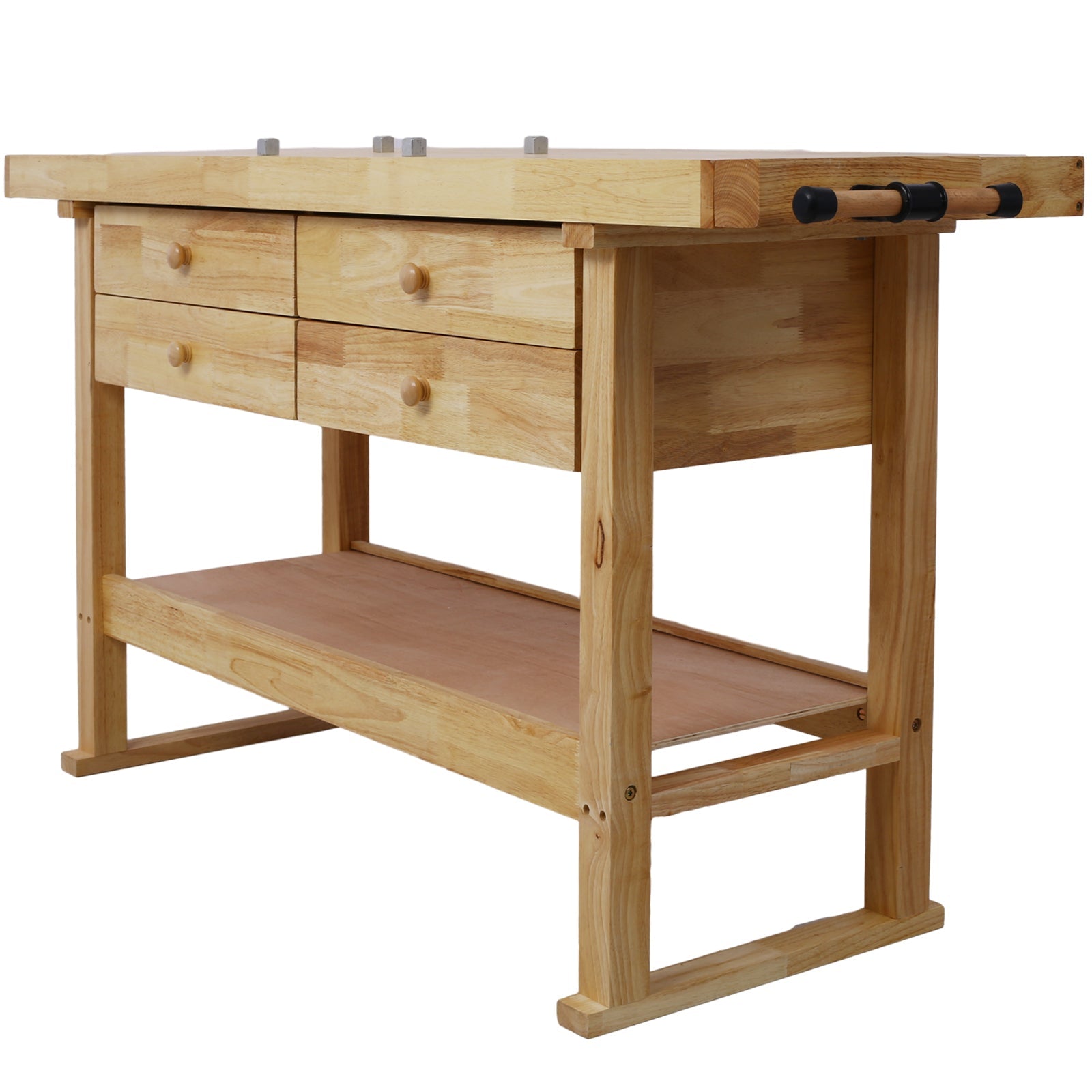60in Workbench with 4 Drawers Wooden Workbench for Garage Workshop and Home, with Bar Clamps Set 16 inch x 4 - 3/4 inch Throat,Pack of 2 - 1st Choice Furniture Direct