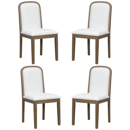 TREXM Vintage Style Dining Chair Set with 4 Upholstered Chairs for Dining Room and Living Room (Espresso)