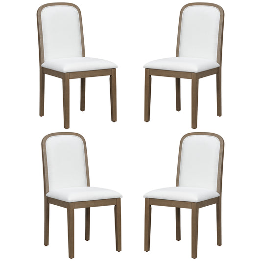 TREXM Vintage Style Dining Chair Set with 4 Upholstered Chairs for Dining Room and Living Room (Espresso)