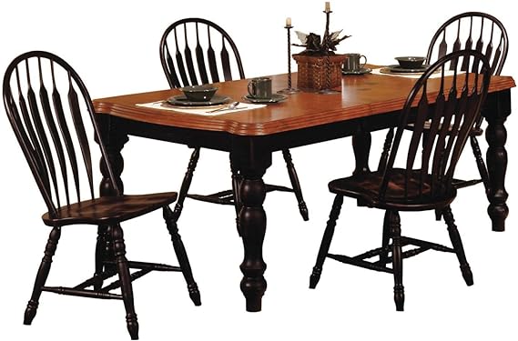 Sunset Trading Andrews 7 Piece 56-72" Rectangular Extendable Dining Set with Arrowback Windsor Chairs