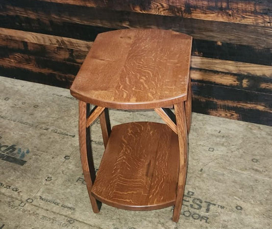William Sheppee Whiskey Barrel End Table Shooters Amish Handcrafted