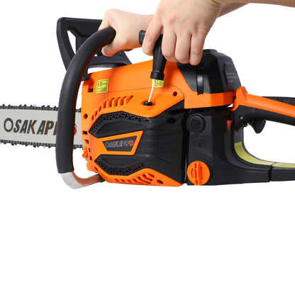 62CC Gas Powered Chainsaw, 2 - Cycle Petrol Handheld Cordless Chain Saw, Gasoline Gas Chainsaws for Tree Wood Cutting,with 18' and 20' guide bar and chain,Safety kit, Storage Bag, EPA compliant - 1st Choice Furniture Direct
